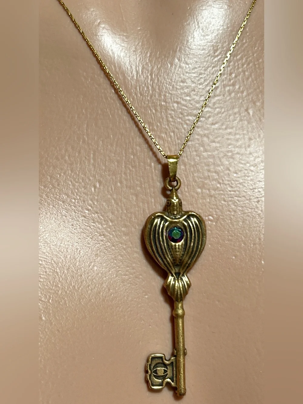 Alex and Ani Gold Cobra Key Pendant Necklace